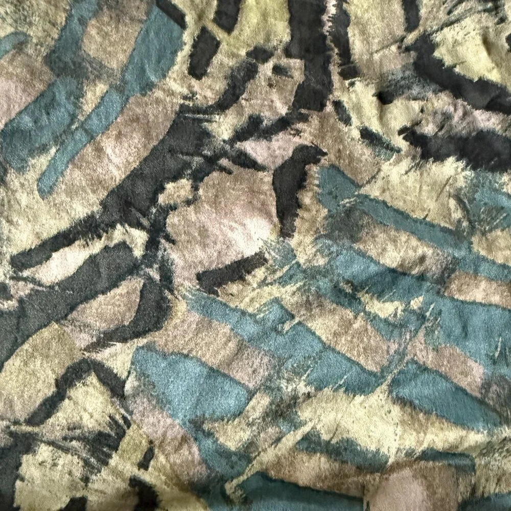West Elm Decorative Pillow Cover – 19” Modern Abstract Pattern in Teal & Neutral
